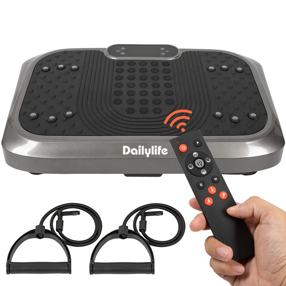 Electric Vibratory Plate Machine - Home Exercise Equipment, Lymphatic Drainage Tool, Quiet 300lbs Capacity, 99 Speeds with Remote & Resistance Bands, Body Toning Holiday Gift