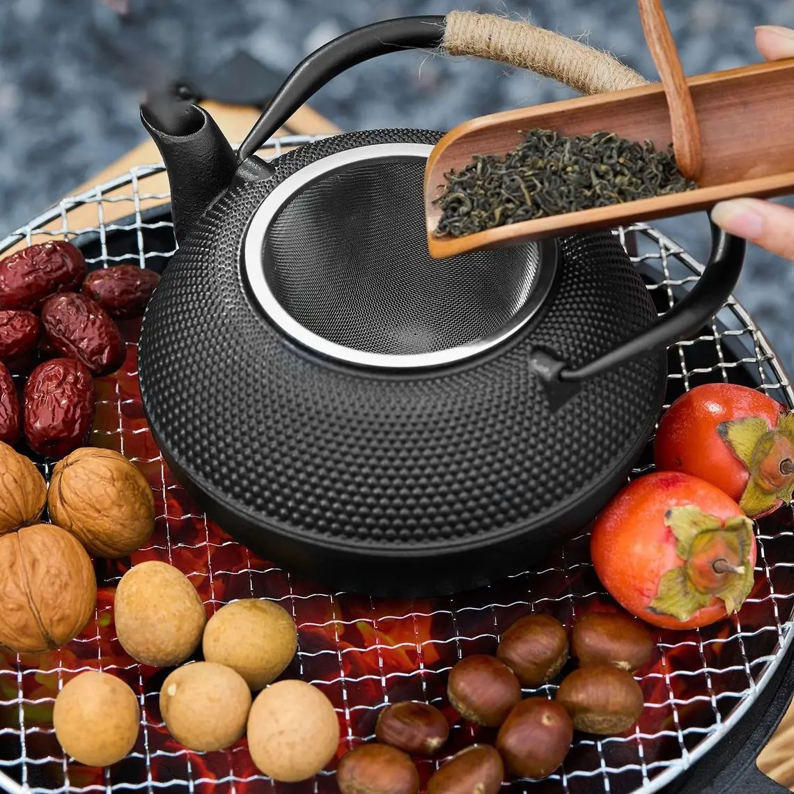 Iron Kettle With Filter 850ml 28oz Japanese Style Kettle For Tea Iron Kettle With Filter 850ml 28oz Japanese Style Kettle For Tea