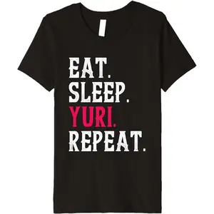 Anime YURI Lovers T-Shirt – Eat Sleep Yaoi Repeat Graphic Tee for Men & Women, Casual Unisex Otaku Shirt, Funny BL Manga Gift, Summer Birthday Top..