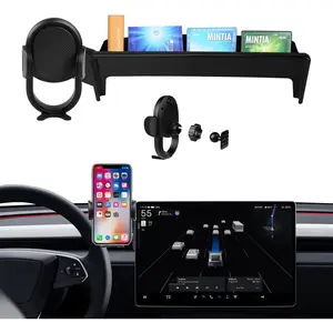 Phone Holder for 2024-2026  Model 3/2025-2026 Model Y(Juniper) Accessories Phone Mount 15.4-Inch Screen with Dash Organizer Cell Phone Automobile Cradles Hands-Free 360? Rotation