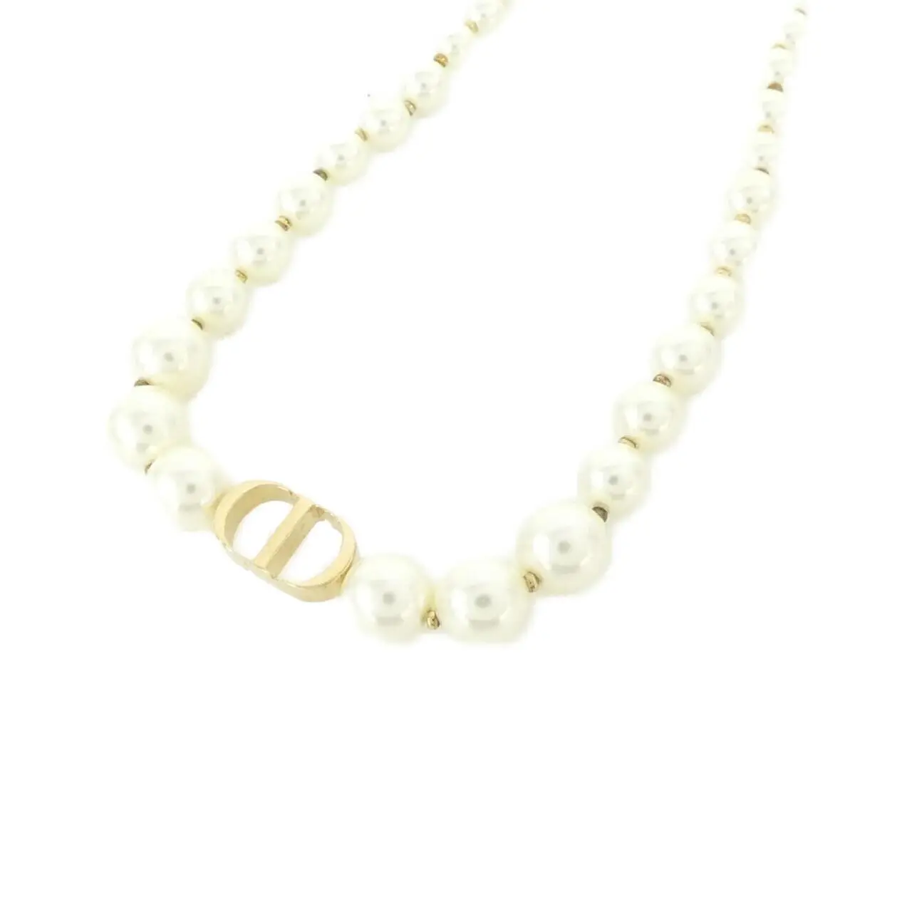 Pre-owned Dior Gold-plated Small Leather Goods Christian 30 Montaigne Necklace
