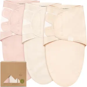 3-Pack Organic Baby Swaddle Sleep Sacks for Newborns 0-3 Months Soft Snug Infant Swaddling Blankets for Baby Girls Boys Angelic OS