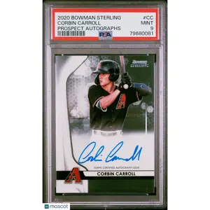2020 Bowman Sterling Prospect Autographs Corbin Carroll PSA 9 Diamondbacks RC