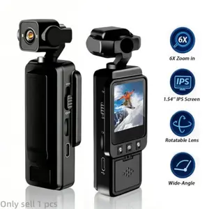 1080P Action Camera,6X Digital Zoom,USB Charging,Wearable Body Camera,Handheld Pocket Camera,Wireless Vlog Camera,Vlogging Camera,Portable Sport DV,POV Camera,Streaming Camera,Men Gifts