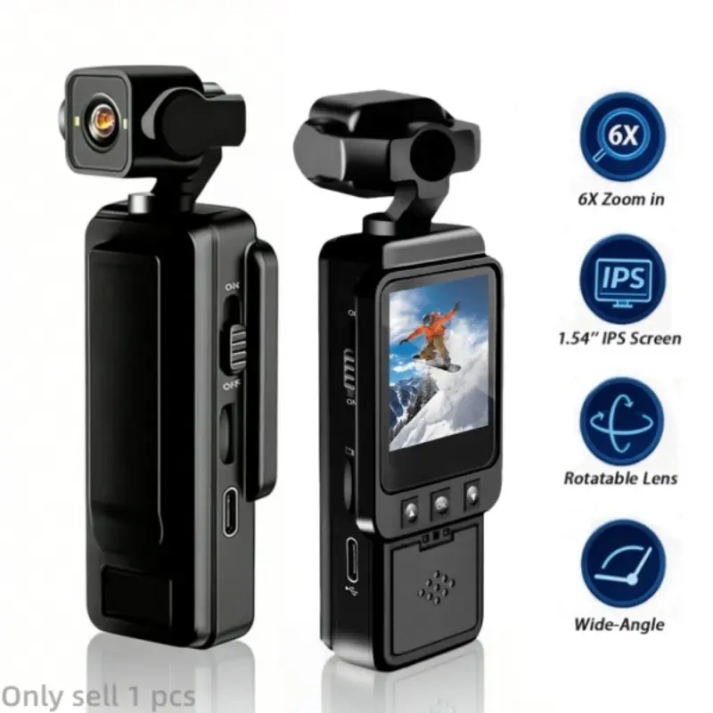 1080P Action Camera,6X Digital Zoom,USB Charging,Wearable Body Camera ...