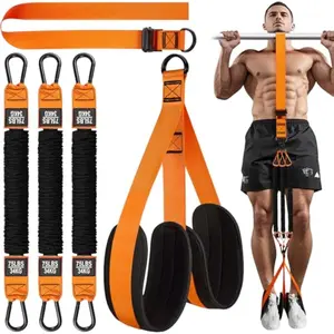 Home Gym Fitness Exercise Strength Training -Two Foots Pull Up Assistance Bands, Heavy Duty Resistance Band for Pull Up Bar, Adjustable Weight/Size with Fabric Feet/Knee Rest, Bands for Pull Up Assist for Strength Training, Pull Up
