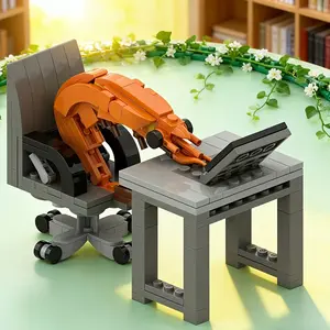 Moc Humorous Shrimp Building Blocks Set, Creative Animal Model Kit, Diy Building Model, Abs Plastic, Unique Desk Decor Gift, Fun Desktop Decoration