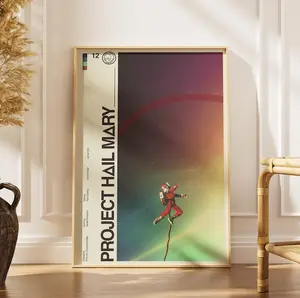 [No Frame] Project Hail Mary Sci Fi Poster, Space Astronaut Minimalist Wall Art