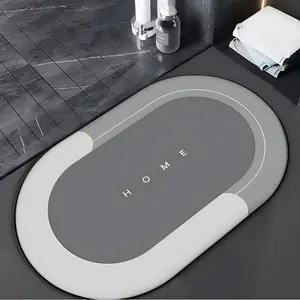 Premium Quick-Dry Bathroom Mat Ultra-Absorbent Thin Diatomite Bath Mat Rubber Backing Non-Slip Machine Washable Rug for Shower Kitchen Laundry Room Easy Cleaning Last Minute Valentine's Gift for Mother Day