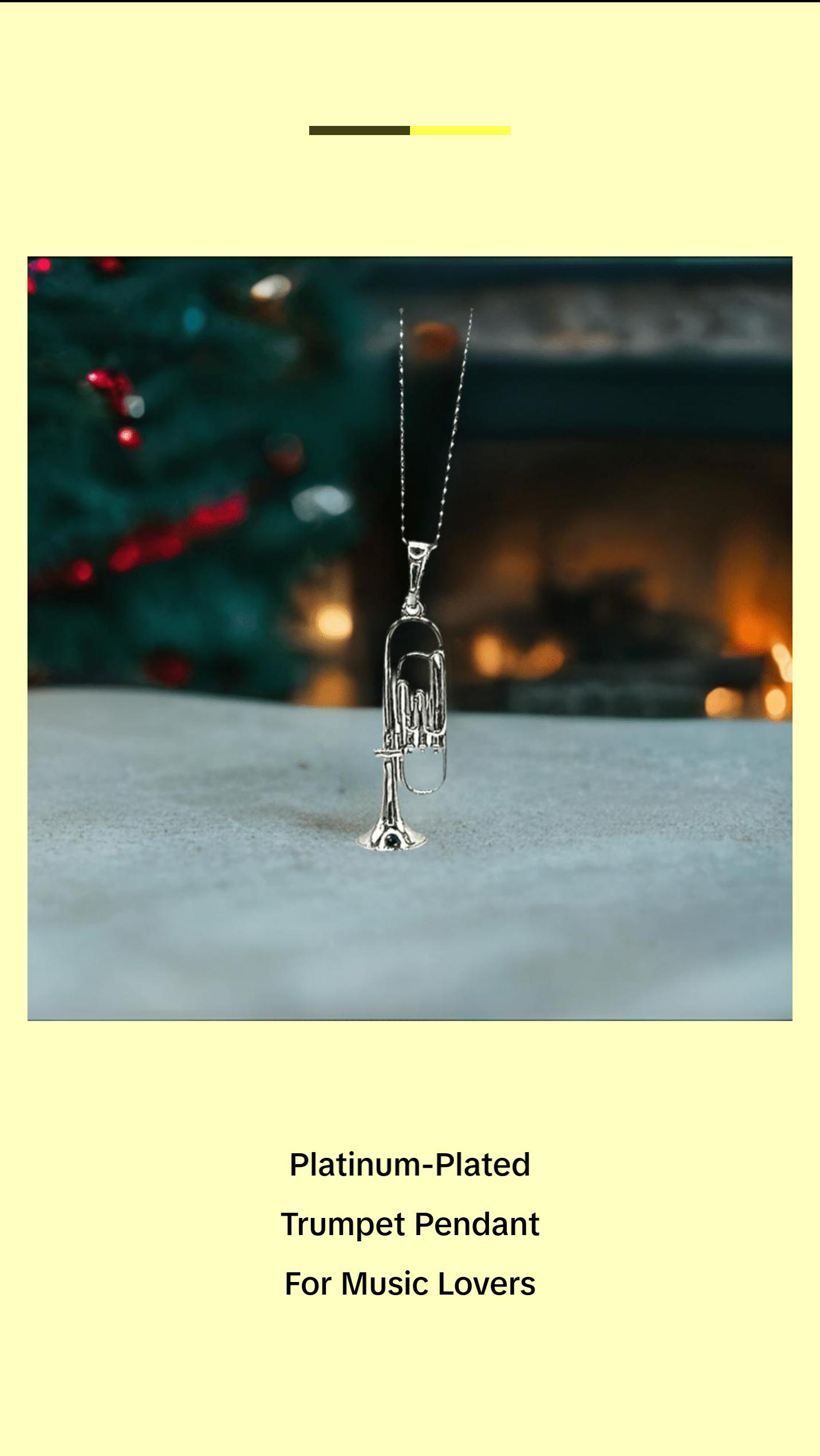 Trumpet Necklace with Chain and Pendant Featuring Trumpet Design