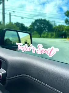 Two Colored Custom Girlfriend's Seat Sticker - Personalized Car Decal with Custom Text, Prints for Gifts for Him & Her