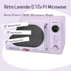 Retro 0.7 Cubic Foot 700-Watt Countertop Microwave Oven - Lavender