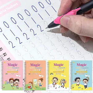Magic Grooved Writing Practice Books, Handwriting Practice Magic Copybook for  Ages 3-8, Large Grooved Writing PracticeBook Aid Magic Pen  Letter Learning Kit,  Workbooks