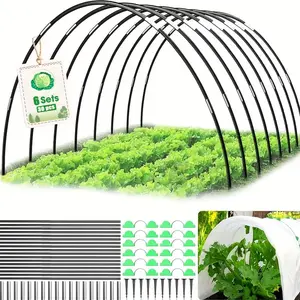 30/50pcs Of Garden Hoops, 69 Inches Wide Tunnel Greenhouse Frame, Rust-Resistant Fiberglass Support Hoops, Double-Layered with 18/30 Clips And 24/40 Connectors, Flexible Grow Tunnel for Plant Covering, Plant Support Garden Stakes, Gardening Tools