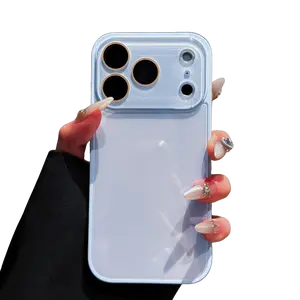 Skin-Feel Premium Crystal Case for iPhone 17-13 Pro Max, Smartphone Cellphone Handheld Devices Accessories, Soft Bumper, Full Coverage, Solid Colors, Smooth Texture
