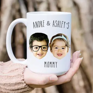 Multiple Children Face Custom Baby Mug , Facial Photo, Personalized Photo Mug, Baby Photo Mug Ceramic Drinkware Luminous