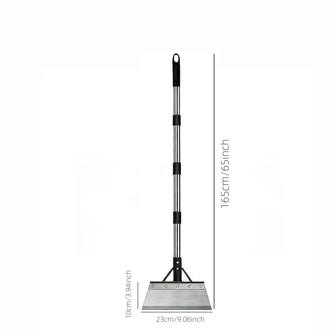 High-Duty Flat Ice Remover Shovel Floor Scraper - 50/65 in Long Handle Kit with Adjustable Ergonomic Handle, Sectional Adjuster, Multifunctional Metal Sharp Blade, Versatility for Sidewalk, Driveway, Garden Use