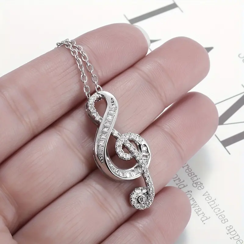 Elegant Musical Note Pendant Necklace for Women, Trendy Gold-Tone Copper Jewelry for Party Occasions, Trendy Jewelry, Copper Chain, Chain & Link, Female