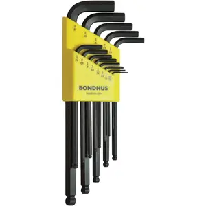 10937 Set of 13 Balldriver L-wrenches, sizes .050-3/8-Inch