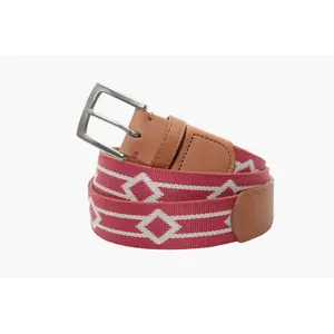 Montecito Woven Belt - Harbor Red/Stone