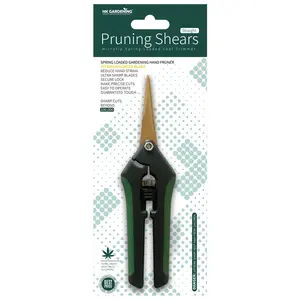 HK Gardening 2pks Titanium Straight Blade Trimming Scissors Bud Plant Shears Snips - Ergonomic Design with Rubber Coated Handles & Super Sharp Stainless Steel Blades for Precise Pruning