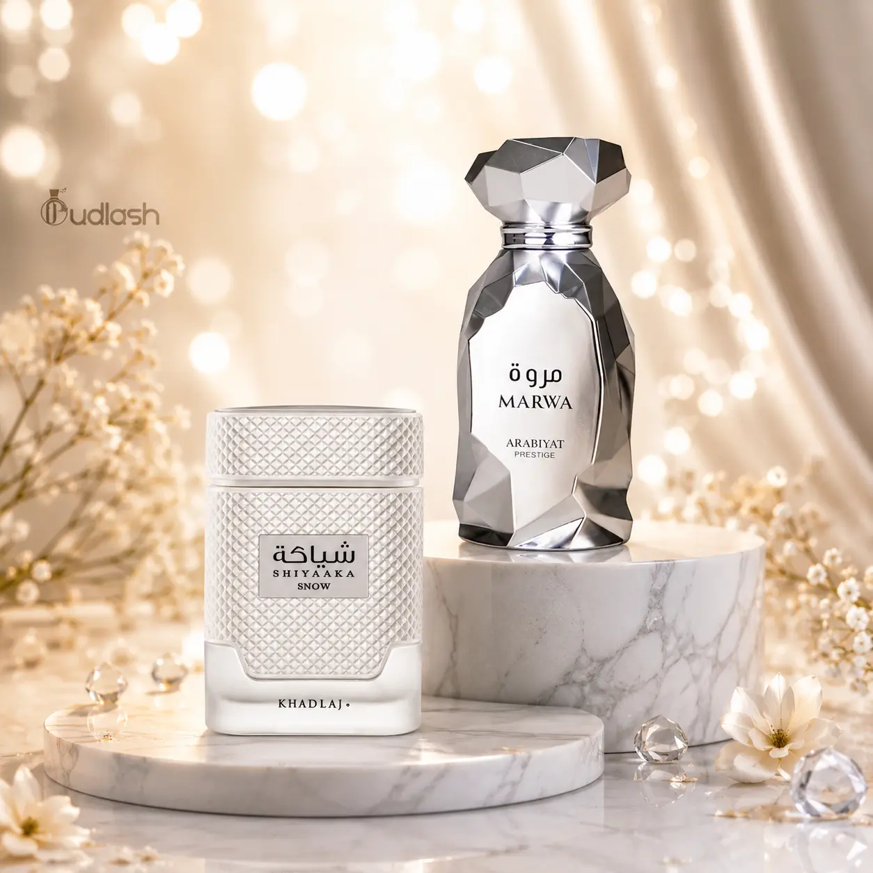 Khadlaj | Shiyaaka Snow + Arabiyat Marwa | Unisex Fragrance | Eau De Parfum | 100 ML | Bergamot - Pink Pepper - Cardamom Fragrance Notes