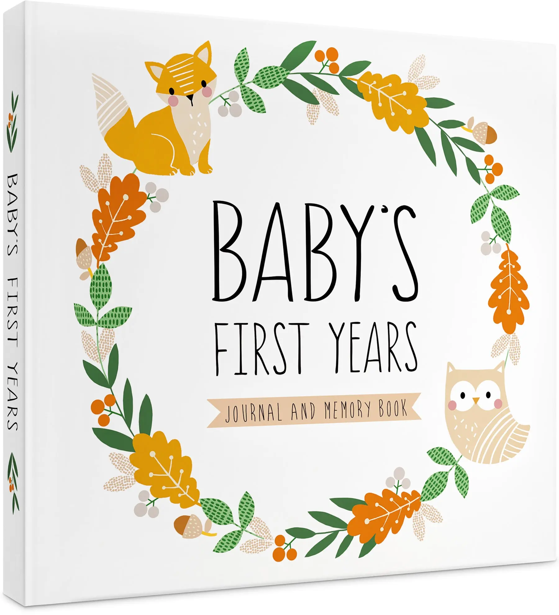 Baby Journal Memory Book for Boys or Girls - Baby Scrapbook Album for First 5 Years - Gender Neutral Baby Milestone Book - Keepsake for Baby Photos, Hardcover, Forest Dreams