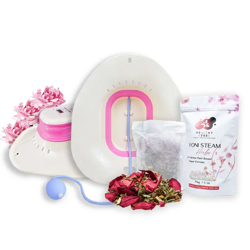 Yoni Steam Bundle Kit - Foldable 2.2L Steam Seat, 30g Herbal Cleansing Dried Herbs, Soothing Sensitive Daily Self Care Products for Plant-Based Postpartum Support