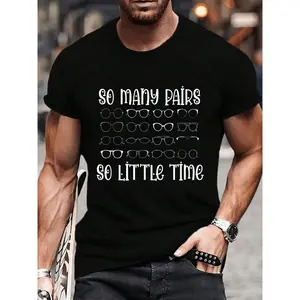 100% Cotton Optician So Many Pairs Eye Glasses Optometrist Eye Doctor T-Shirt Women's Men's Graphic Tee Crew Neck summer vacation Tops