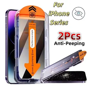 Compatible iPhone Privacy Tempered Glass Protective Screen Protectors 2 Pack, 9h Hardness, No Bubbles, Dust-Free, Fits iPhone Models 11-17 Pro Max, Accessories
