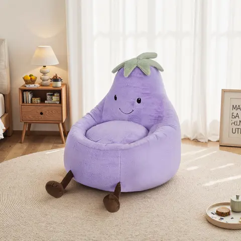 Kids Bean Bag Sofa 24/31 Inch, Cozy Foam-Filled Toddler Chair with Side Pocket, Lightweight & Durable, Ideal for Reading, Gaming & TV Time