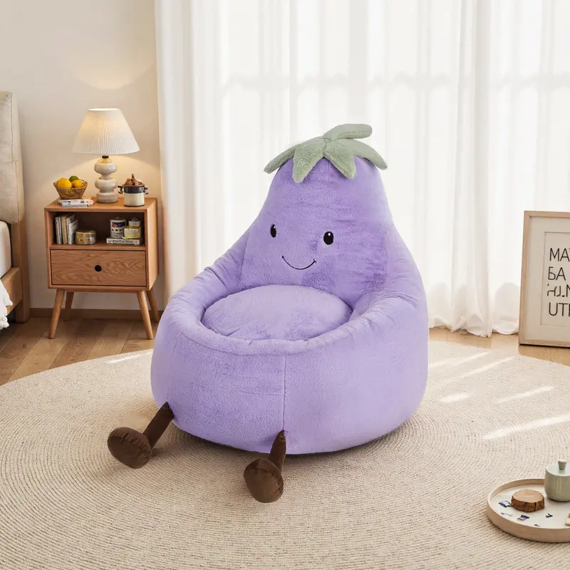 Kids Bean Bag Sofa 24/31 Inch, Cozy Foam-Filled Toddler Chair with Side Pocket, Lightweight & Durable, Ideal for Reading, Gaming & TV Time