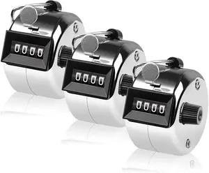 Tally Counter, 4-Digit Clicker Counter, Metal Hand Tally Counters Clicker Pitch Counter for Counting, Knitting, Coaching, Golf, Lap, Fishing