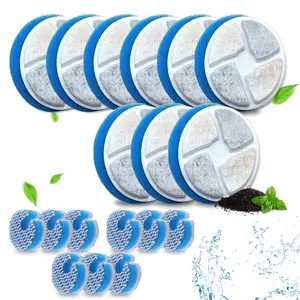 9/16PCS Cat Water Fountain Filters, Stainless Steel Pet Drinking Dispender Replacement Filters, Multi-Stage Filtration System