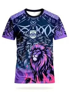 Men's England Lions Soccer Shirt T-Shirt, Breathable Round Neck Short Sleeve, Casual Sports Top, Football Jersey, Daily Wear, Fan Gift
