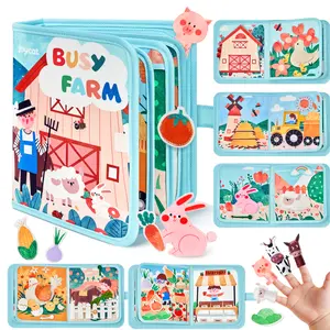 JoyCat Montessori Preschool Busy Board - Unisex Compact Felt Quiet Interactive Activity Toy, Preschool Tool with Life Skills, Cognition, Sorting Features, Bright Visuals, Colorful Prints, Autism Sensory Support, Travel Accessory summerwins,summerwins