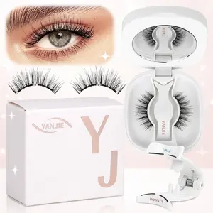 Yanjie New Soft Magnetic False Eyelashes Kit 3s Quick Wear No Glue Reusable Lightweight for Daily Makeup No Damage to Natural Lashes Cosmetic