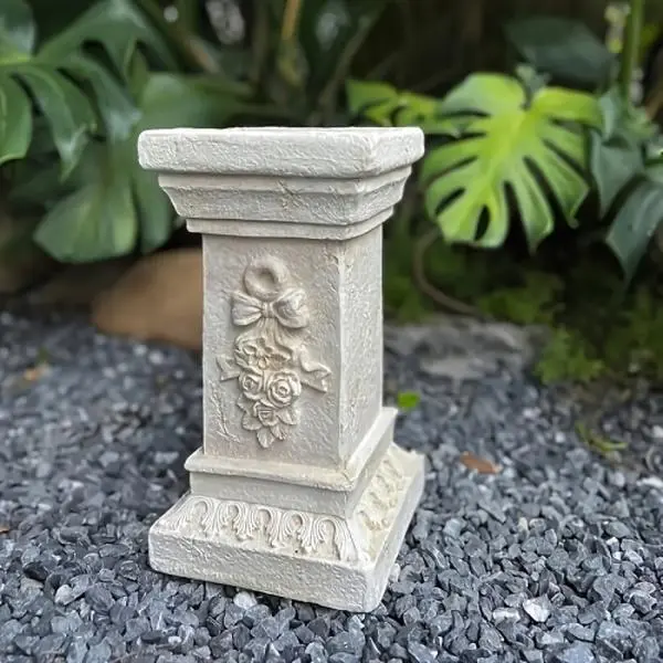Garden Decorative Column, 12" Retro Elegant White Ancient Greek Roman Style Column for Garden Decoration, Wedding, Dining Table and Indoor/Outdoor Use