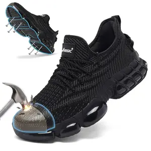 Men's Steel Toe Puncture-Proof Safety Work Shoes - Breathable Fabric, EVA Cushioned Sole, Lace-Up Low-Top Design for Outdoor, Construction & Casual Wear - Durable Footwear, Labor Protection, Sturdy Construction, Warehouse Workers Bridal