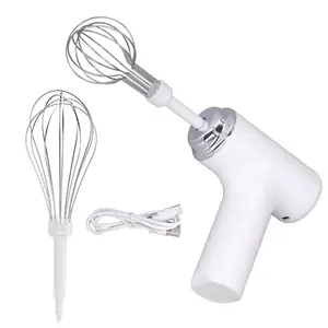 Electric Hand Mixer Whisk, 3 Speed USB Rechargable Handheld Egg Beater, Small Lightweight Electric Egg Beater with 2 Mixing Whisk for Milkshake Cream, Cake, Baking