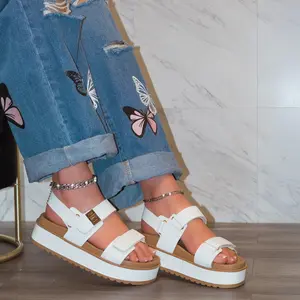 Gaia - Women’s Platform Flat Sandals, Dual Adjustable Straps & Cushioned Footbed, Ideal for Walking Tours or Casual Outfit Elevation