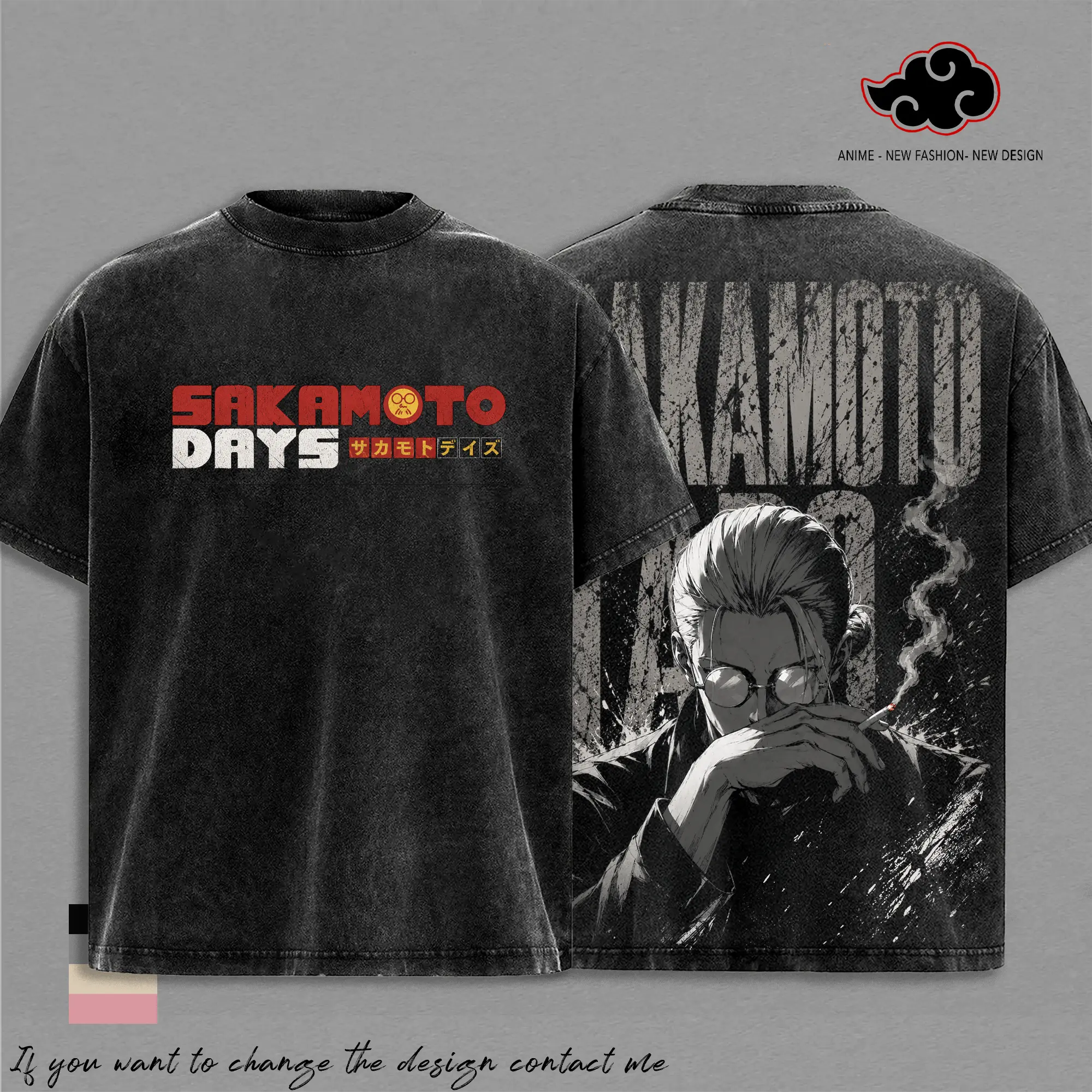 Sakamoto Taro Sakamoto Days Vintage Washed Anime T Shirt, Manga Graphic Tee, Oversized Heavyweight Cotton Streetwear, Unisex Anime Fan Gift