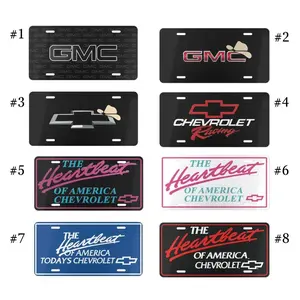 GMC Chevrolet License Plate Collection, 12x6 Aluminum Vanity Plates, Truck Car Auto Tags, Racing Retro Western Design, Gift for GMC Chevy Fans