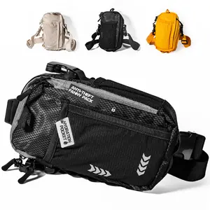 RaveRunner Anti Theft + Hydration Compatible - Modular Travel Fanny/Sling Pack – 8 Total Pockets, Bum Bag Style, Rip-Stop Nylon Material, Multiple Compartments