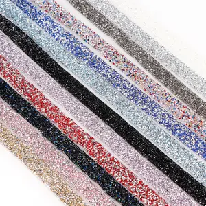 Resin Rhinestone Fabric Tape, 1 Yard/2 Cm New Design, DIY Handmade Decorative Ribbon, Frame Edge Phone Case Decoration, Valentine's Gift, Glitter Trim Ribbon