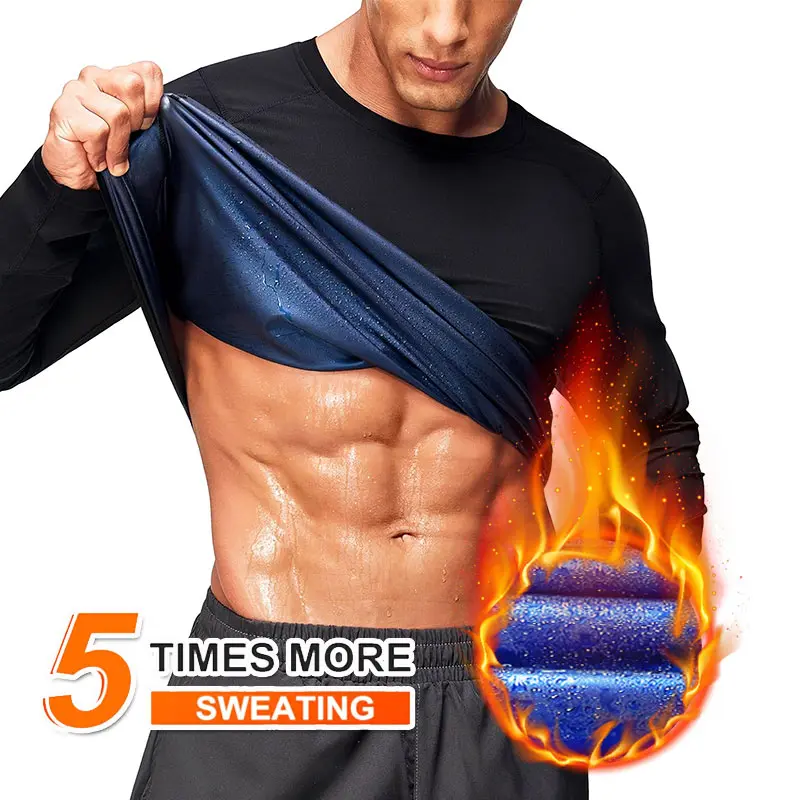 CATTIBOR Men's Quick-Dry Sauna Sweat Shirt - Slim-Fitting Universal Shapewear That Supports a Firmer Look, Breathable Long-Sleeve Sport Vest, Waist Trainer for Gym Workout
