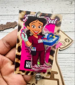 Phlebotomy Phlebotomist Glitter Badge Reel: Funny Nurse ID Holder