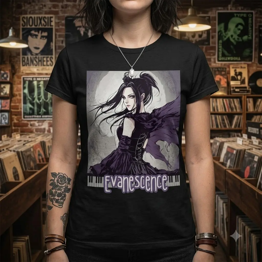 Amy Lee Evanescence Shirt, Gothic Rock Tee, Anime Fan Art Shirt, Alternative Music Tee, Classic Rock Fan Gift, Dark Aesthetic Top