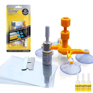 Windshield Repair Kit, 4 Pcs Car Glass Repair Kit Quick Fix for Chips & Cracks, Windshield Crack Repair Kit,Cracks Gone Glass Kit, Automotive Windscreen Tool, Nano Fluid Filler