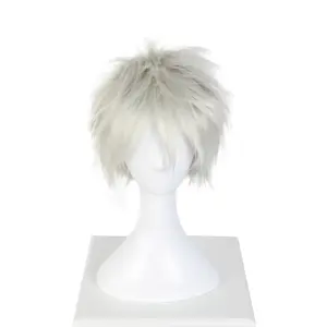 Unique Bargains Wigs for Women, 12" Wig with Short Curly Style with Wig Cap White